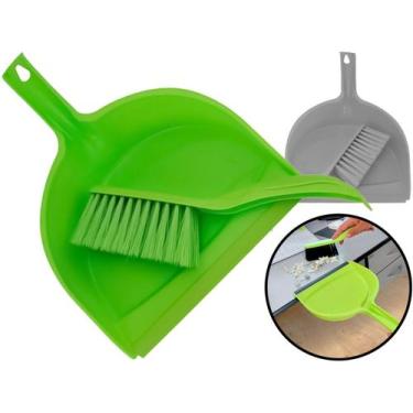 Imagem de Conjunto Pazinha De Lixo Com Escova Vassourinha Plástica Para Limpeza 
