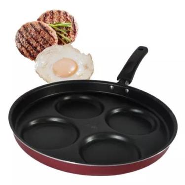 Imagem de Frigideira Hamburgues Antiaderente Teflon 4 Ovos Fritadeira - Coisas P