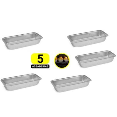 Imagem de Kit 5 Formas N 2 Assadeiras Pão Caseiro Gelo E Bolo Inglês Alumínio Po