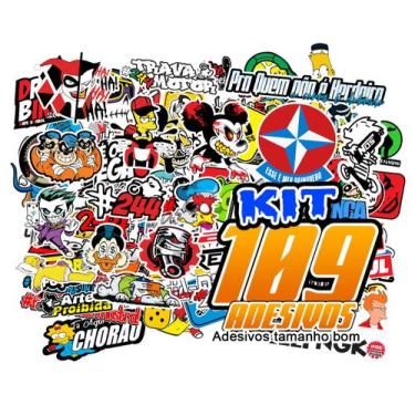 Imagem de Cartela De Adesivos Kit 109 Moto Capacete Carro Resolução - Seymour Ad