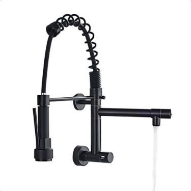 Imagem de Torneira Cozinha Parede Preta Gourmet Black Fosco 45cm Cor Preto Duplo