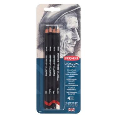 Imagem de Derwent, Lápis Carvão 4 Unidades Blister, 39000, Multi