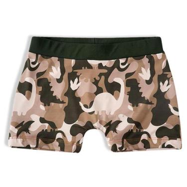 Imagem de Sunga Boxer Infantil Dino Camuflado Verde Militar Tip Top, 1