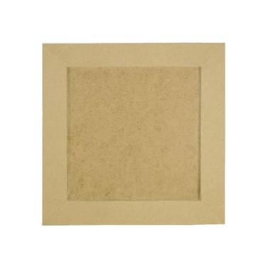 Imagem de Quadro Moldura C/ Borda Artesanato 25x25 Kit 20un Mdf Madeira - ATACAD