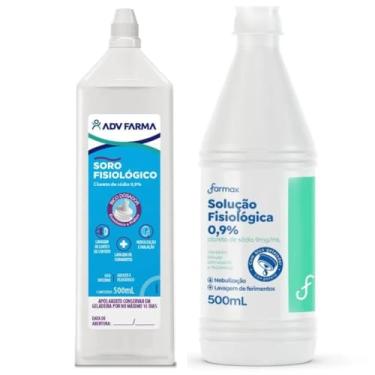 Imagem de Kit 10 Soro Fisiológico 500ml Com Bico Gotejador ADV ou Farmax