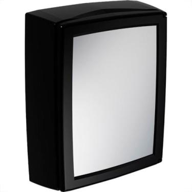 Imagem de Armario Com Espelho Astra Versatil Com Porta Reversivel Sobrepor Preto