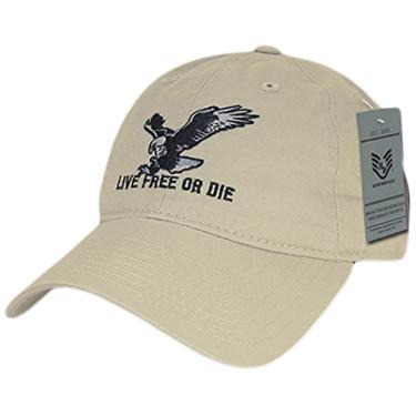 Imagem de Rapiddominance Boné gráfico relaxado com Live Free or Die, Stone