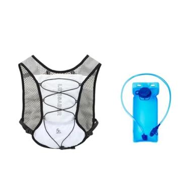 Imagem de menolana Mochila de hidratação Hydro Water Daypack com bexiga de hidratação de 2L Mochila Colete Mochila de hidratação para corrida Camping Corrida Ciclismo, Branco