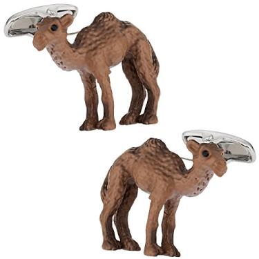 Imagem de Abotoaduras de camelo Safari Cuff-Daddy pintadas à mão com caixa de apresentação