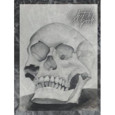 Imagem de Sketchbook 8.5 x 11 Inch Skull Black Marble Hardcover For Drawing Art, Doodling, Sketching, Coloring Painting, Note Taking , Mixed Media Sketch Pad ... Cranium Black Marble Sketch Book Draw Art