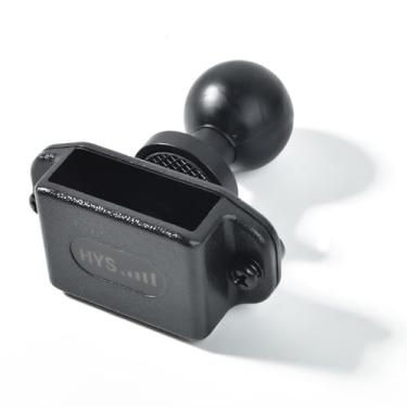 Imagem de HYS Rádio amador portátil e microfone com clipe de cinto, suporte de rádio de um lado, kit de montagem de rádio CB com suporte de clipe de cinto com adaptador de suporte de esfera de 2,5 cm compatível