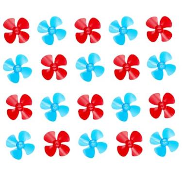 Imagem de 20PCS 2mm Shaft DC Motor Plastic Propeller 4-Blades 80mm Fan Shape Propellers for RC Boat Fan Leaves Ship Airplane DIY Model Toy Parts (Blue,Red)