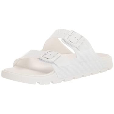 Imagem de BOSS Sandálias masculinas de borracha estruturada com tira dupla, alabastro brilhante, 39, Alabastro brilhante, 9