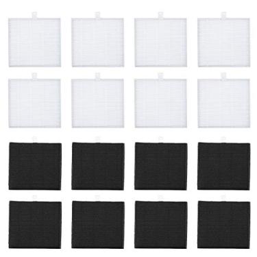 Imagem de Gavigain Filtro de vácuo, kit de substituição de filtro de carbono ativado por aspirador de pó com 8 telas de filtro e 8 de carbono ativado para robô Chuwi ILIFE V8S Mo E2Q7 10,4 x 9,98 x 1 cm