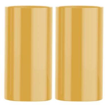 Imagem de 2 Vasos Fibra De Vidro Milão M Tipo Vietnamita Cilindro 70cm Cores (Dourado)
