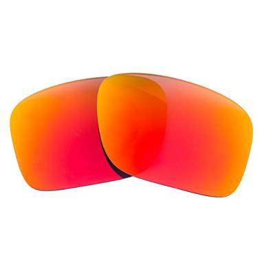 Imagem de Lentes de reposição polarizadas compatíveis com óculos de sol Oakley Holbrook XL OO9417 - Fabricado nos EUA - Cinza polarizado com espelho vermelho