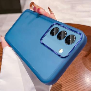 Imagem de Película protetora para câmera com lente transparente, capa de silicone transparente para samsung galaxy s24 s23 s22 plus ultra s21fe m55 a15, azul, a05