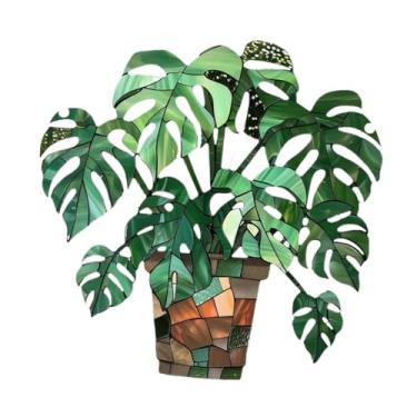 Imagem de Vaveren 2d plana verde vaso planta pendurado ornamento placa acrílico plantador pote em forma de suspensão decoração sinal para jardim de inauguração