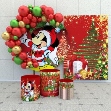 Imagem de Kit Festa Casado Painéis + Capa Para Cilindros Mickey Natal-IMPAKTO VI