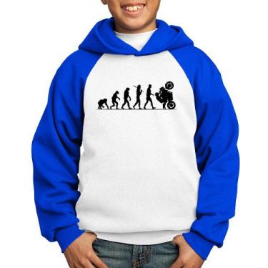 Imagem de Moletom Infantil Evolução do Grau XJ6 - Foca na Moda, Branco, Azul, 14