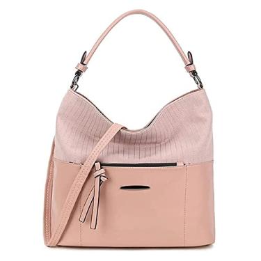 Imagem de Sacos de balde fashion para mulheres, bolsas femininas, bolsas de ombro de grande capacidade, casual, para trabalho, escola(Pink)