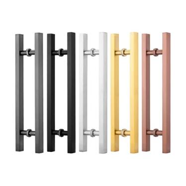 Imagem de Acessórios para móveis Glass Door Handles Pull Double Side Handle Set Stainless Steel Moving Doors Hardware Large Size Handle for Home Fittings Ferragens para casa(Gold,A800mm(B500mm))