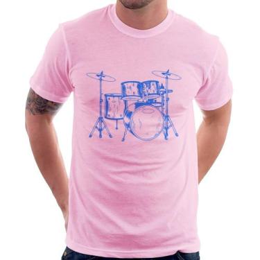 Imagem de Camiseta Bateria Música (azul) - Foca na Moda, Rosa bebê, P