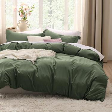 Imagem de Conjunto de Capa de Edredom Bedsure - Verde Oliva - Tamanho California