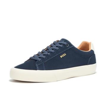 Imagem de BOSS Tênis masculino Aiden Suede cano baixo, Azul marinho, 44