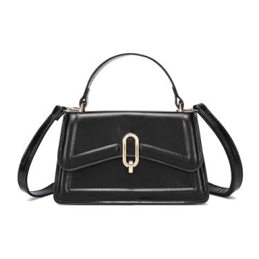 Imagem de XMLiZhiGu Pequena bolsa transversal, linda bolsa feminina moderna, bolsa clutch com alça superior para meninas, nº 8, preta