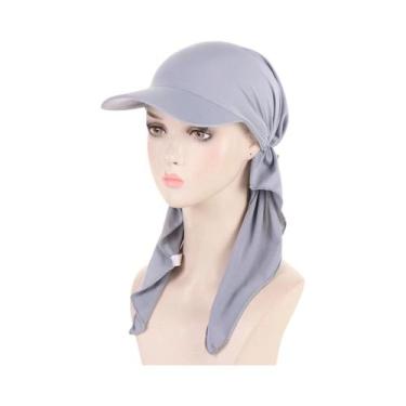 Imagem de Boné Hijab Interno de Modal Macio - Turbante para Mulheres, Cinza clar