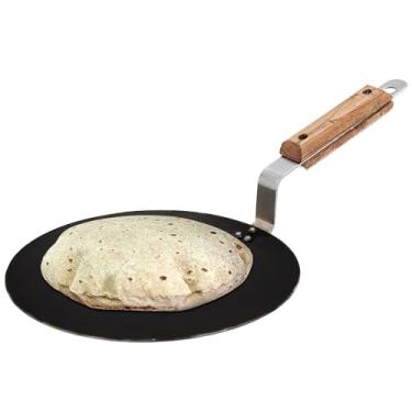Imagem de PANCA Iron Tawa para Roti Chapati, Tava de ferro côncavo multiuso, 25 cm, preto