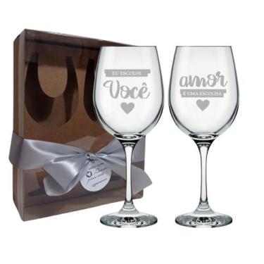 Imagem de Presente Namorados - 2 Taças para vinho Eu escolhi você... - Nadir fig