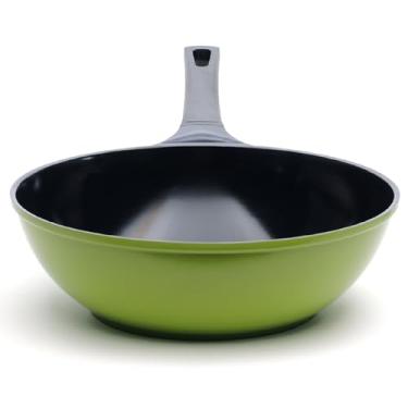 Imagem de Ozeri Revestimento antiaderente de cerâmica lisa Wok Green Earth 30,48 cm (100% PTFE e livre de PFOA), 30,48 cm