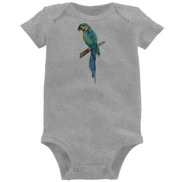 Imagem de Body Bebê Arara Azul - Foca na Moda, Cinza, G