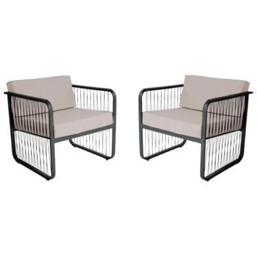 Imagem de Conjunto 2 Poltronas para Área Externa Santiago em Alumínio e Fibra Sintética Acesse Móveis