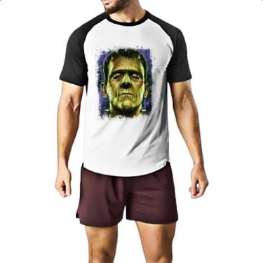 Imagem de Camiseta Raglan Frankenstein Pintura Colorida - Alearts, EG