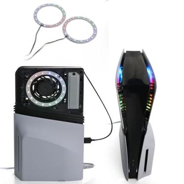 Imagem de AARONMEI Faixa de luz LED RGB compatível com console PS5 Pro/Slim - configuração de jogos com vários efeitos dinâmicos, iluminação ambiente (multicolorida)