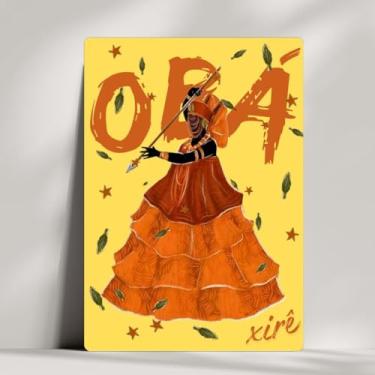 Imagem de Coleção 18 Quadros Decorativos Orixás Giz - Oxum, Oxóssi, Ogum, Iemanjá, Oxalá e Xangô... Umbanda - 20x14cm (Obá)
