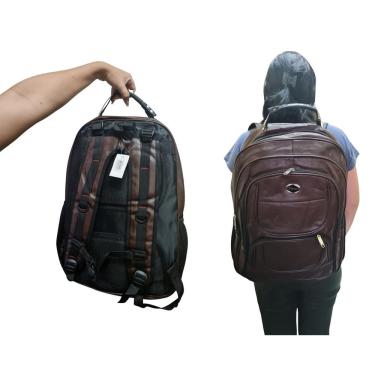 Imagem de Mochila Executiva Grande Couro Sintético p/ Notebook Marrom