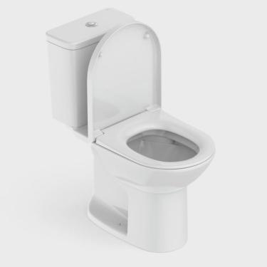 Imagem de Kit 2 Vaso Sanitários com Caixa Acoplada e Assento Queda Amortecida Round Roca