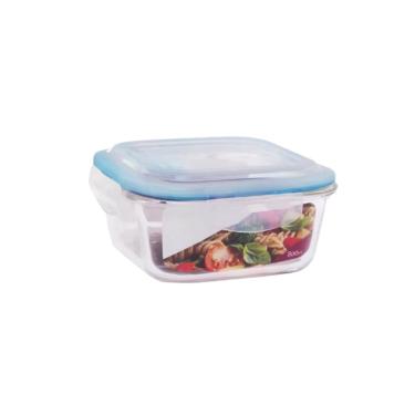 Imagem de Pote Vidro Hermético Trava Quadrado 800Ml Marmita Sobremesa