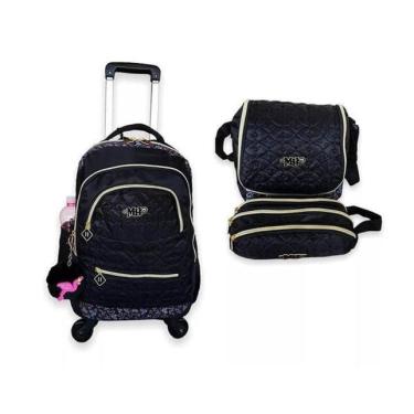 Imagem de Mochila Escolar Juvenil Rodinhas 360 Graus C Chaveiro Mc4001