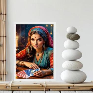 Imagem de Quadro Cigana Sarita - Baralho 33X24Cm - Com Vidro