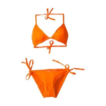 Imagem de Fiocias Maiô de biquíni feminino ajuste de maiô para piscinas de clube viagens, Laranja