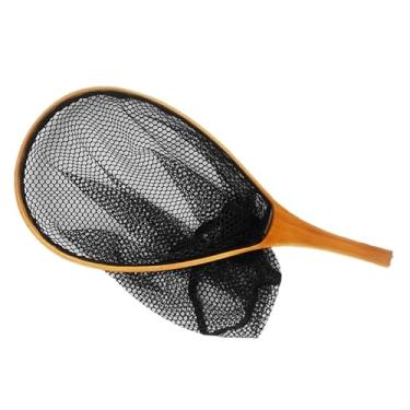 Imagem de Deevoka Trout Fishing rede de pesca manual Ferramenta de pesca Mança de madeira Frame Feia de pesca confortável Fish peixe Captura de rede para água salgada