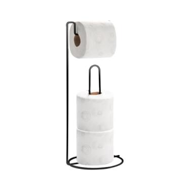 Imagem de Porta Suporte Papel Higienico De Chão 4 Rolos Papeleiro Banheiro(Porta Papel Preto)