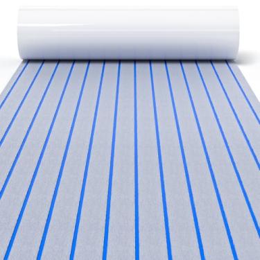 Imagem de WOOWAVE Folha de deck de espuma EVA cinza claro para iate de barco, antiderrapante e autoadesivo, plataforma de piso de barco, tapete de piscina para trailer, tapete de piscina 94,5 pol. x 80 cm