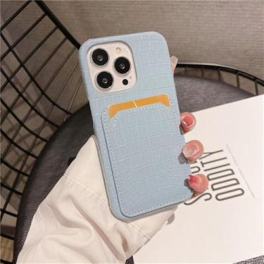 Imagem de Slot Card Clip Phone Case para iPhone 15 14 13 12 11 Pro Max XS XR X 7 8 Plus SE Hard Case, Azul Claro, Para iPhone XS Max