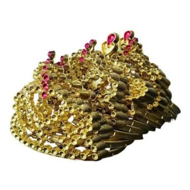 Imagem de Kit Com 12 Unidades De Mini Coroa De Princesa Dourada Pente - Lynx 